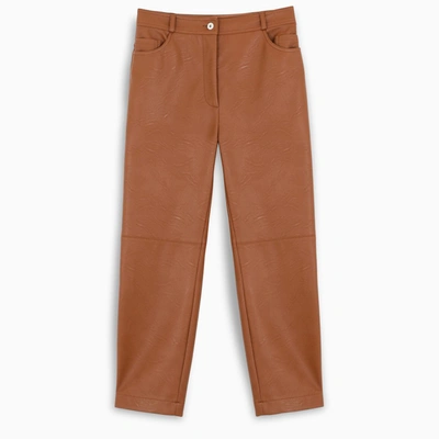 Stella Mccartney Brown Eco Leather Cropped Trousers
