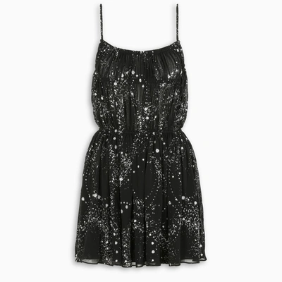 Saint Laurent Black Glitter Mini Dress | ModeSens