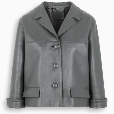Prada Gray Single-breasted Jacket In Grey