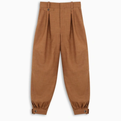 Loewe Tobacco Balloon Leg Trousers In Brown