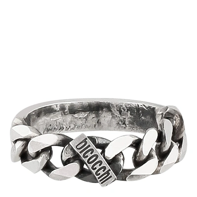 Emanuele Bicocchi Chain Ring With Seal Logo In Metal