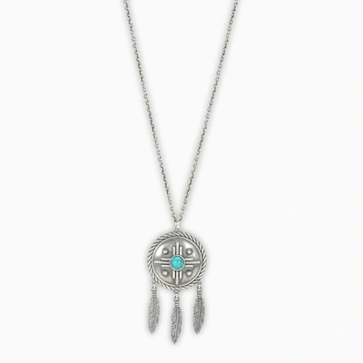 Nove25 Turquoise Amulet Shield Necklace In Light Blue