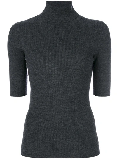 Theory Short-sleeve Jumper In Grey