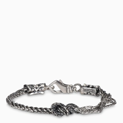 Emanuele Bicocchi Silver Knotted Bracelet In Metal