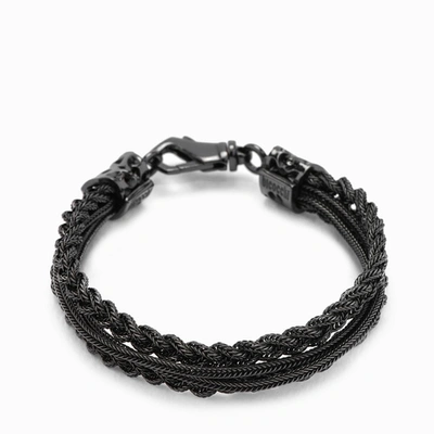 Emanuele Bicocchi Braided Bracelet With Carabiner In Metal