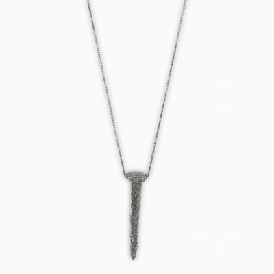 Nove25 Wedge Pendant Materic Necklace In Metal