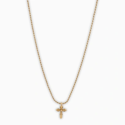 Emanuele Bicocchi Gold Plated Cross Necklace In Yellow