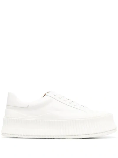 Jil Sander White Platform Low-top Sneakers