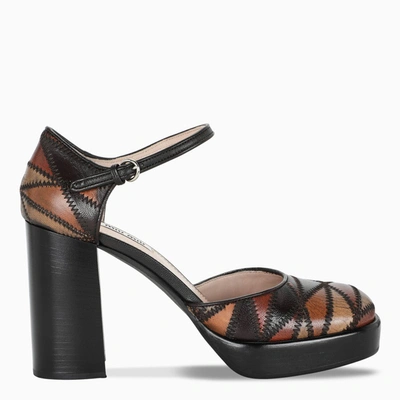 Miu Miu Orange Multi-coloured Platform Pumps