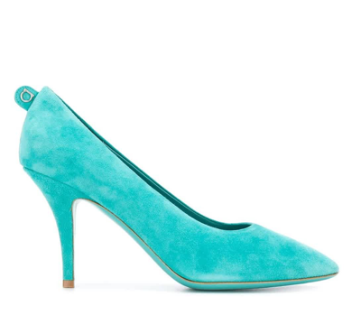 Ferragamo Woman Pumps Turquoise Size 5 Calfskin In Blue