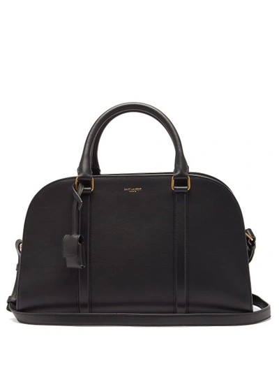 Saint Laurent Logo-print Leather Handbag In Black