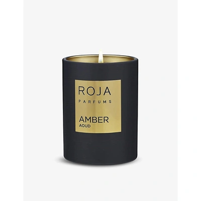 Roja Parfums Amber Aoud Scented Candle 300g In Black