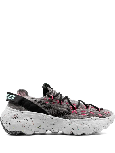 Nike Women's Space Hippie 04 Casual Trainers From Finish Line In Smoke Grey,pink Blast,tropical Twist,black