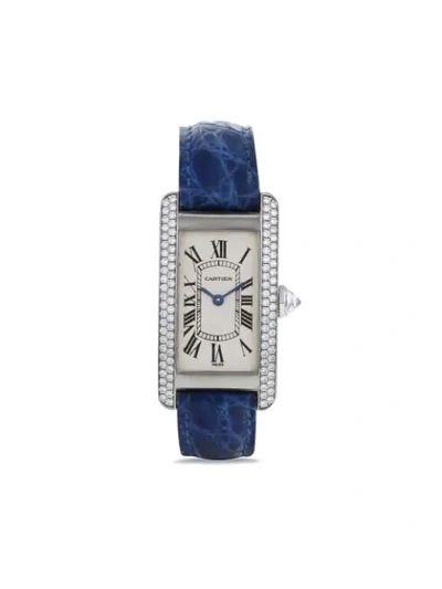 Pre-owned Cartier 2000  Américaine 18mm In Blue