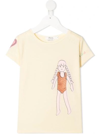 Bonpoint Kids' Graphic Print Cotton T-shirt In Yellow