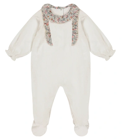 Tartine Et Chocolat Babies' Floral-trim Bodysuit In White