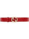 Gucci Gg Logo Belt In Red