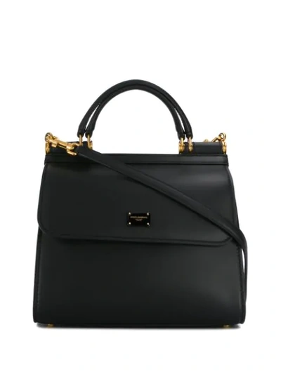 Dolce & Gabbana Small Sicily 58 Bag In Black