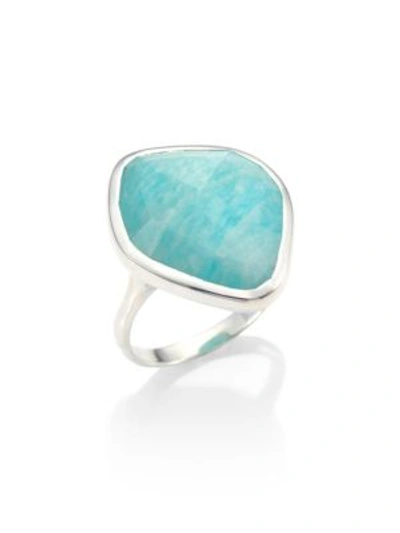 Monica Vinader Siren Amazonite & Sterling Silver Ring In Silver/ Amazonite
