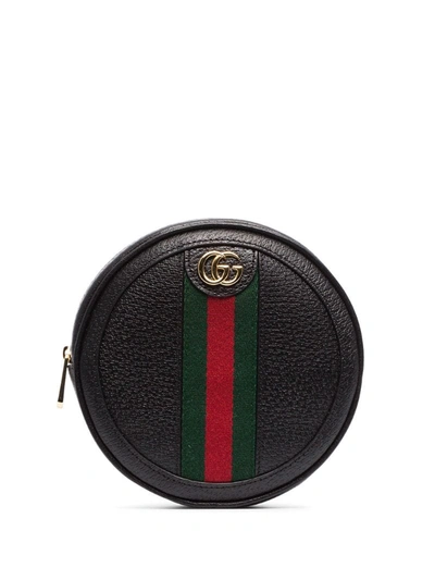 Gucci Black Ophidia Mini Leather Backpack In Black,gold Tone
