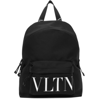 Valentino Garavani Black  'vltn' Backpack In 0ni Nero/bi