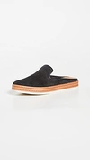 Vince Canella Suede Flat Sneaker Mules In Black