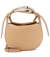 Chloé Kiss Small Leather Crossbody In Sandy Beige