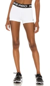 Nike Women's  Pro 3" Shorts In White/black