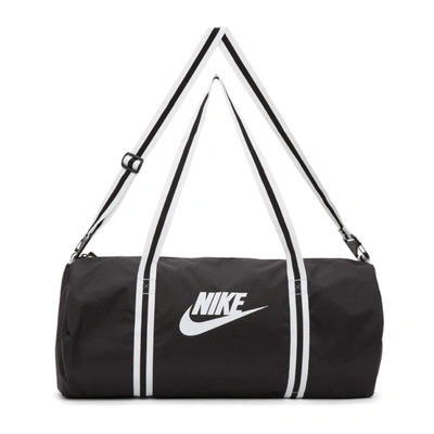 Nike Black & White Heritage Duffle Bag In Black/white