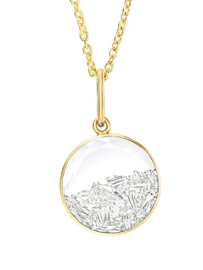 Moritz Glik 18kt Yellow Gold Round Diamond Shaker Pendant Necklace In Pink