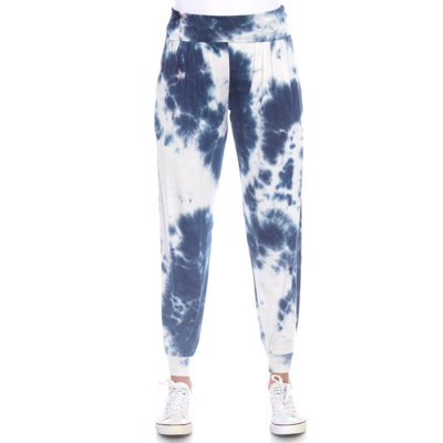 White Mark Women's Tie Dye Harem Pant In Navy