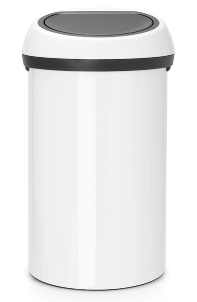 Brabantia Touch Top Extra Large Trash Can In White