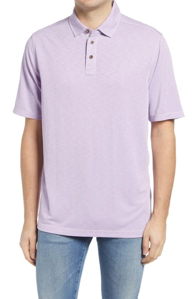 Johnston & Murphy Vintage Slub Jersey Polo In Lavender