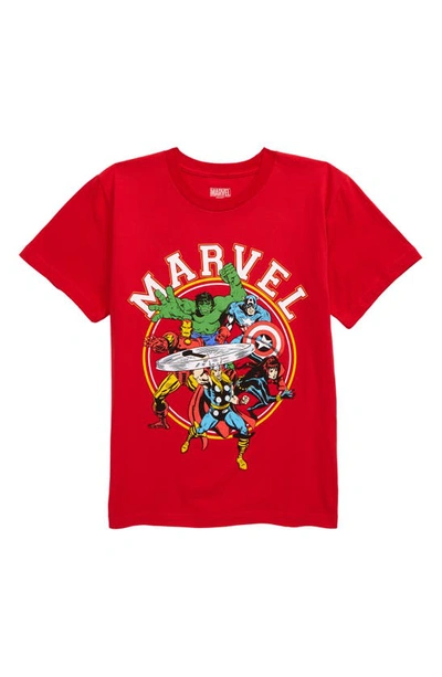 Mighty Fine Kids' Avengers Pals Graphic Tee In Red