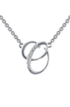 Lafonn Initial Pendant Necklace In O - Silver