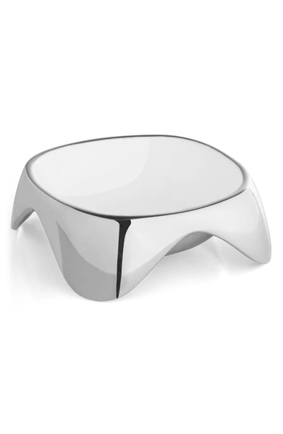 Nambe Medium Enameled Pet Bowl In Silver