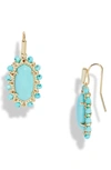 Kendra Scott Lee Beaded Drop Earrings In Gold Light Blue Magenta