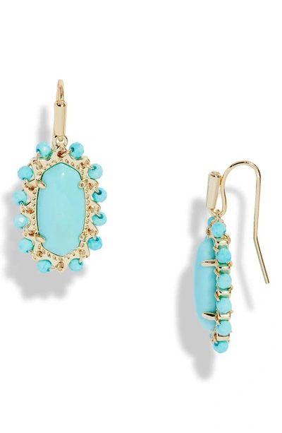 Kendra Scott Lee Beaded Drop Earrings In Gold Light Blue Magenta
