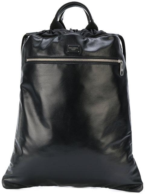 Dolce & Gabbana Nappa And Lightweight Nylon Backpack In Nero/nero|nero