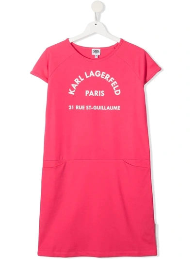 Karl Lagerfeld Teen 21 Rue St-guillaume Print Dress In Pink