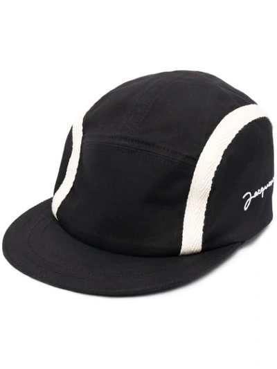 Jacquemus Embroidered-logo Baseball Cap In Black
