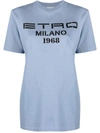 Etro Jersey T-shirt With Logo Print In Light Blue