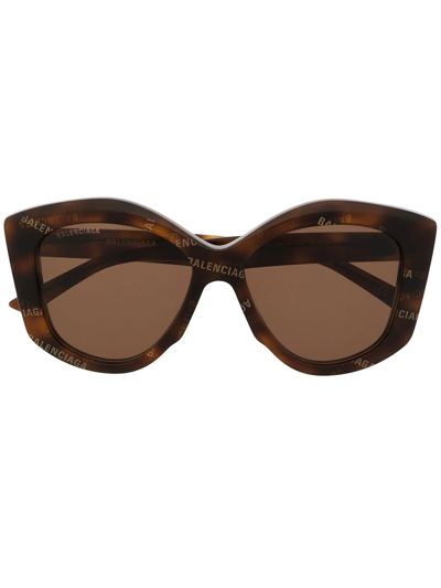 Balenciaga Dynasty Oversized Geometric-frame Sunglasses In Brown