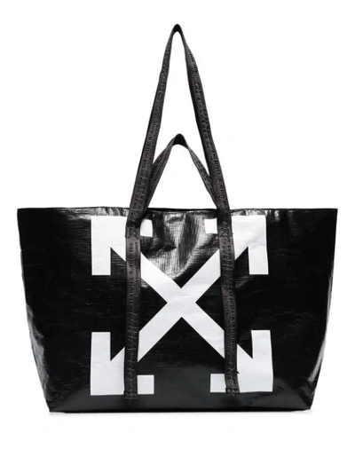 Off-white Commercial Arrow Logo Tote Bag In Black
