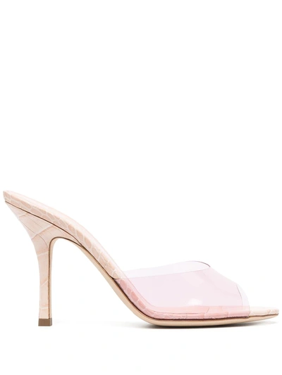 Paris Texas Pink Croc-effect Leather And Pvc Sandals