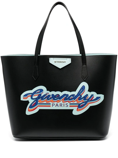 Givenchy Logo-print Leather Tote Bag In Black