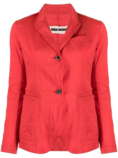 Uma Wang Button-front Blazer In Red