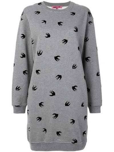 Mcq By Alexander Mcqueen Mcq Alexander Mcqueen Grey Mini Swallow Sweatshirt Dress In Gray