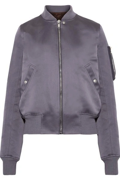 Rick Owens Duchesse-satin Bomber Jacket In Purple