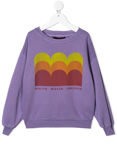 The Animals Observatory Purple Sweatshirt For Kids In Violet